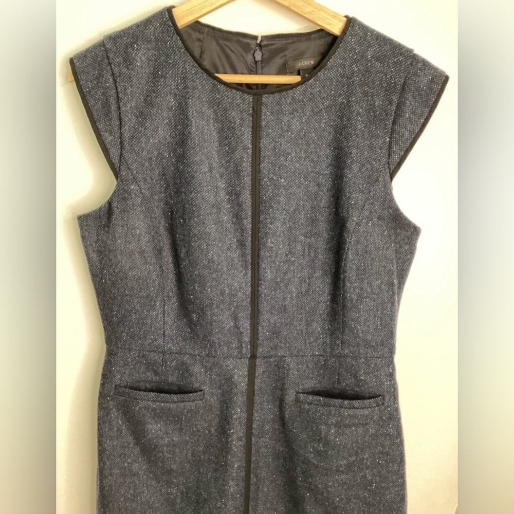 J. Crew Dark Blue Cap Sleeve Mini Dress 10 - Picture 2 of 9
